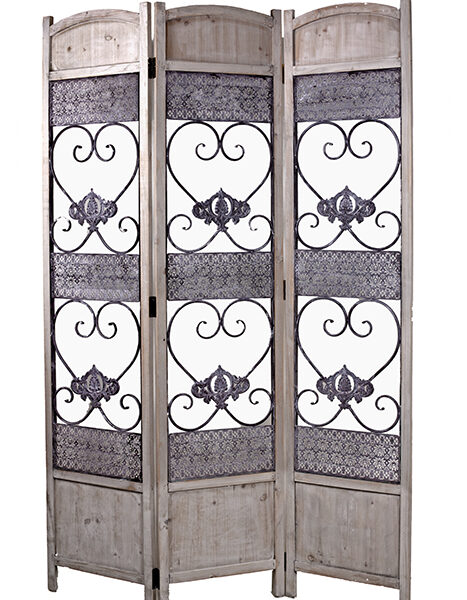 Παραβάν Vintage από ξύλο&σίδερο  120x180cm