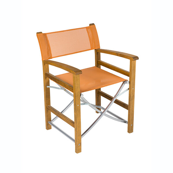 Καρέκλα σκηνοθέτη μέταλλο Κ6001 - Καρυδί