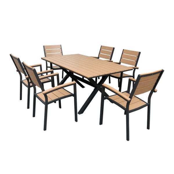 ΣΕΤ ΤΡΑΠΕΖΑΡΙΑ ΚΗΠΟΥ ΑΛΟΥΜΙΝΙΟΥ-POLYWOOD RENATA