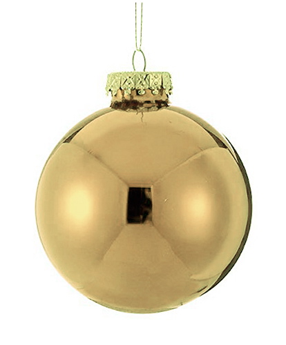 Γυάλινη μπάλλα γυαλιστερή "classic xmas gold" 8cm