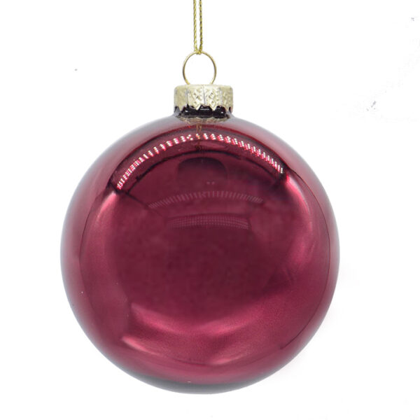 Glass Ball Shiny Burgundy