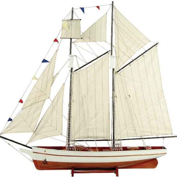 Ξύλινο Παραδοσιακό Καράβι ,Χρώμα Λευκό - Καφέ 120 x 19 x 110(h)cm