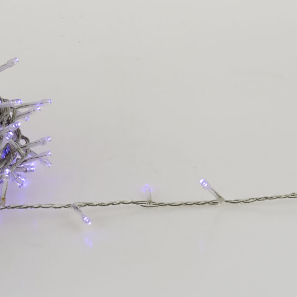 180 Λαμπάκια LED μωβ με πρόγραμμα και διάφανο καλώδιο