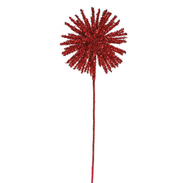 Allium flower w/glitter Burgundy
