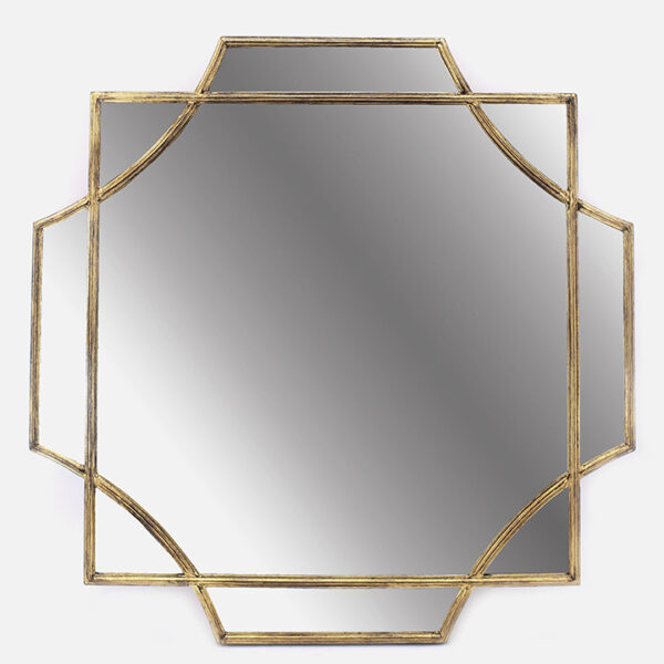 Καθρέπτης art deco μεταλ.κορνίζα 80x80cm