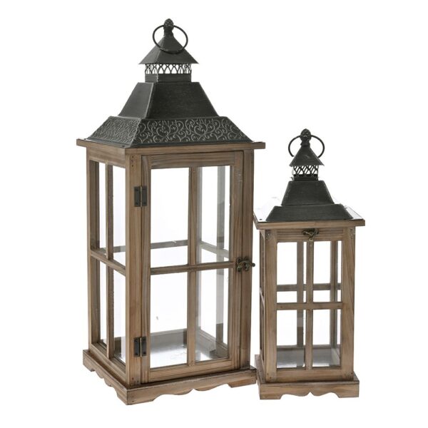 ΣΕΤ/2 ΚΑΦΕ ΞΥΛΙΝΟ ΦΑΝΑΡΙ 25X25X67/17X17X47EK