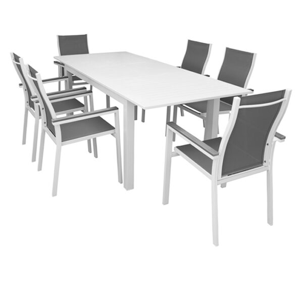 ΣΕΤ ΤΡΑΠΕΖΑΡΙΑ ΚΗΠΟΥ ΑΛΟΥΜΙΝΙΟΥ-POLYWOOD BIANCA 5372 G + MADISON 5422 G ΛΕΥΚΟ