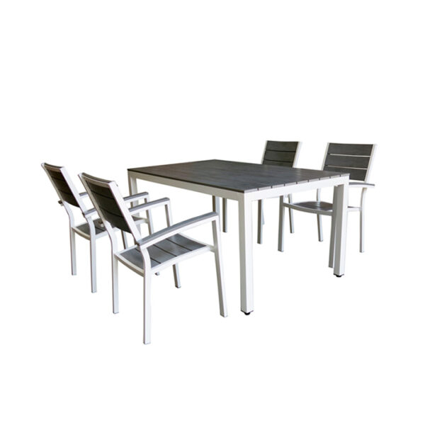 ΣΕΤ ΤΡΑΠΕΖΑΡΙΑ ΚΗΠΟΥ ΑΛΟΥΜΙΝΙΟΥ-POLYWOOD RENATA 5370 G + MADISON 5376 G