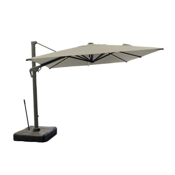 Roma/C DELUXE 3x3m, Γωνιακή Ομπρέλα Αλουμινίου με φως