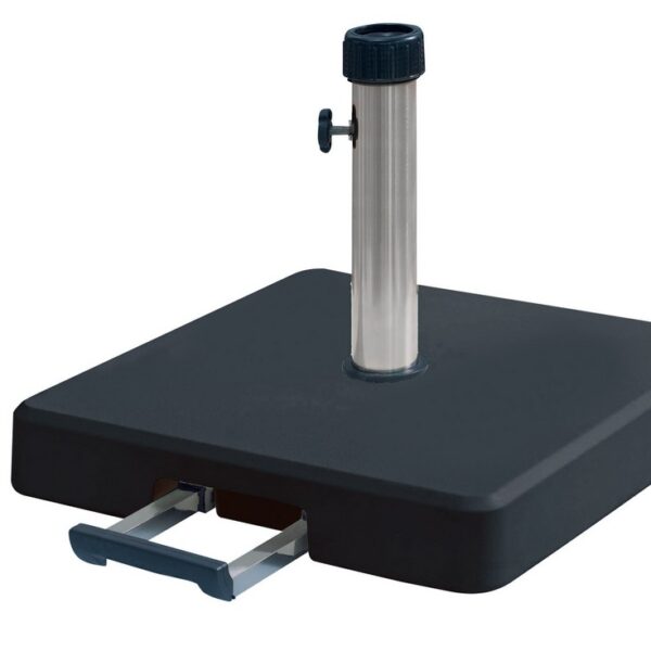 Μάυρη Τσιμεντένια Βάση Ομπρέλας 35Kgr , Με Λαβή Και Ρόδες