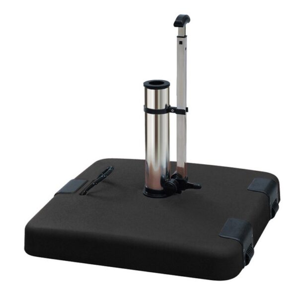 Μάυρη Τσιμεντένια Βάση Ομπρέλας 50Kgr , Με Λαβή Και Ρόδες