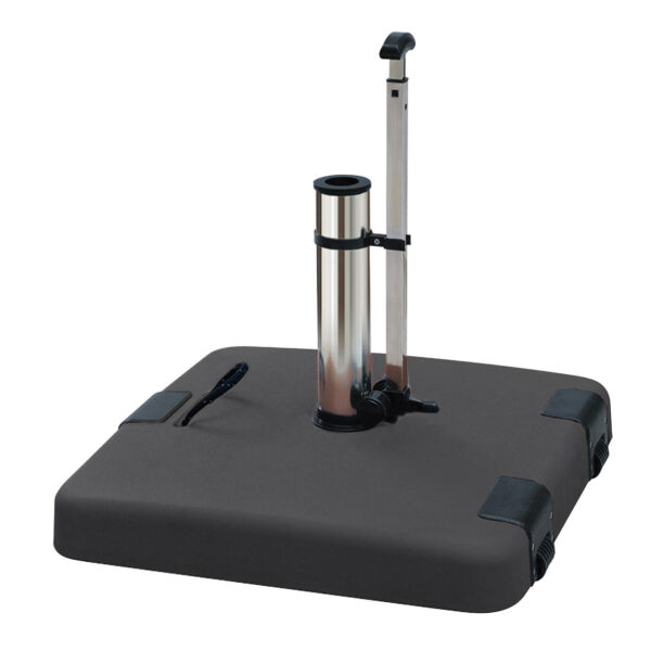 Γκρί Τσιμεντένια Βάση Ομπρέλας 50Kgr , Με Λαβή Και Ρόδες