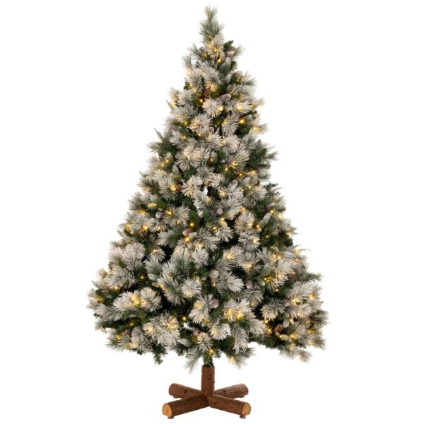 ΔΕΝΔΡΟ "PRE-LIT SNOWY MONTCLAIR SPRUCE" 180EK ΜΕ 200 LED ΘΕΡΜΟ ΛΕΥΚΟ & ΠΟΛΥΧΡΩΜΑ