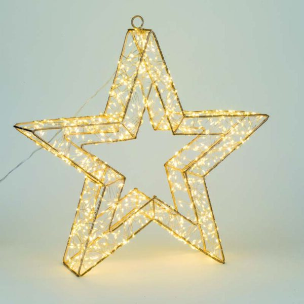 JK Home Décor - Αστέρι Μεταλλικό Χρυσό 1440LED WW 58x8x58cm