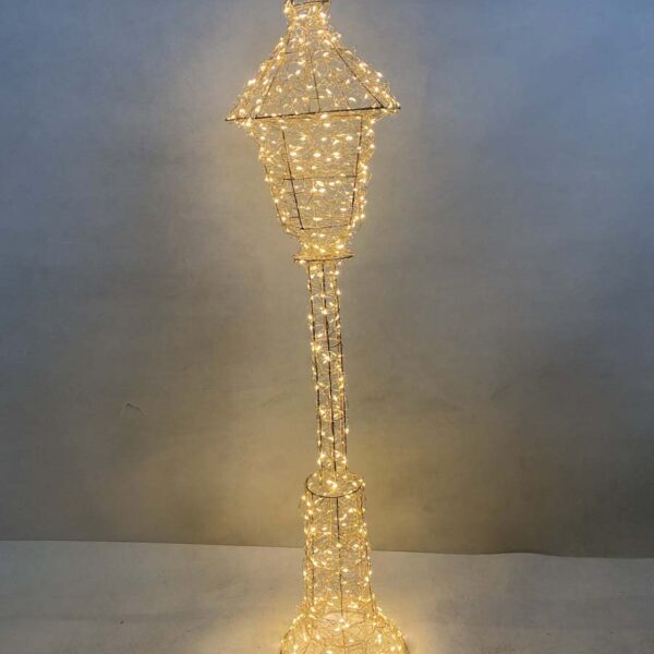 JK Home Décor - Metallic Lamp Post in Gold 400LED WW 90x21x18cm