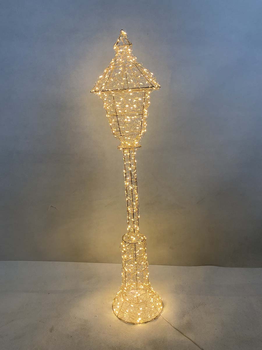 JK Home Décor - Φανοστάτης Μεταλλικός Χρυσό 600LED WW 120x28x25cm