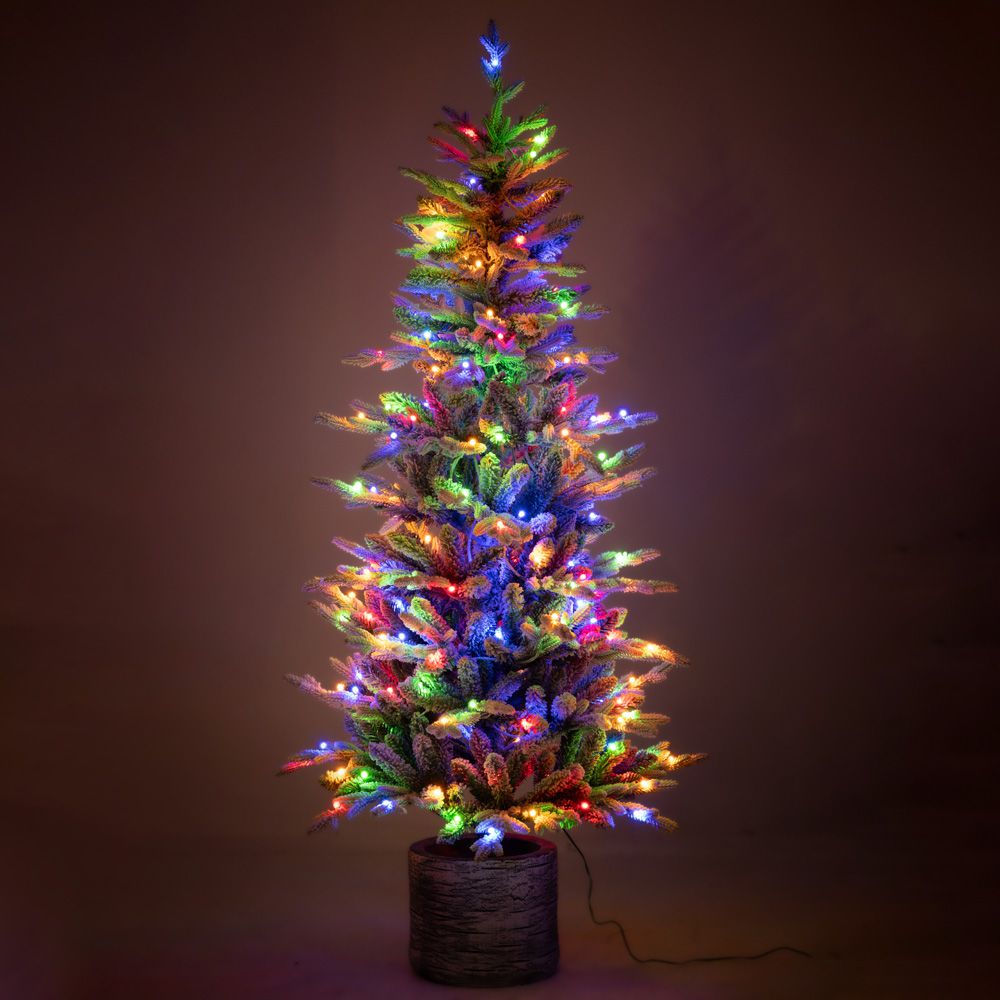 ΔΕΝΔΡΟ PRE LIT ICELAND POTTED FIR 150ΕΚ ΜΕ 100 RGB LED ΛΕΥΚΑ & ΠΟΛΥΧΡΩΜΑ ΛΑΜΠΑΚΙΑ - Image 4