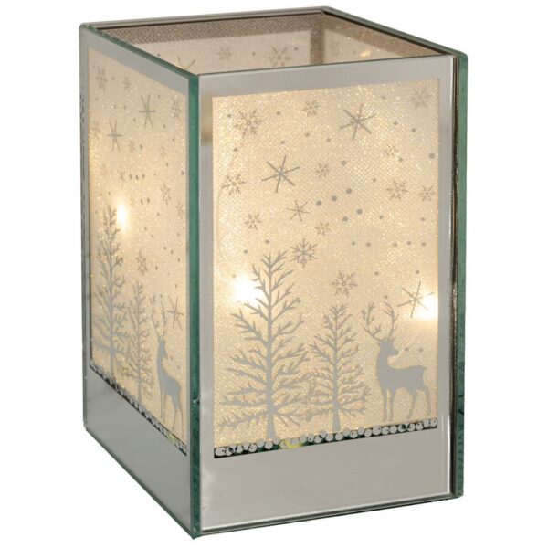 ΤΕΤΡΑΓΩΝΟ ΓΥΑΛΙΝΟ LED ΚΗΡΟΠΗΓΙΟ ΜΕ ΧΡΙΣΤ/ΝΙΚΟ ΣΚΗΝΙΚΟ 10Χ10Χ15ΕΚ ΜΠΑΤΑΡΙΑΣ