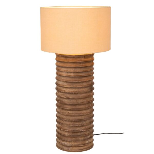 ΕΠΙΤΡΑΠΕΖΙΟ ΛΑΜΠΑΤΕΡ ΣΤΡΟΓΓΥΛΟ ΑΠΌ ΞΥΛΟ MANGO ΜΕ ΜΠΕΖ ΚΑΠΕΛΟ Φ20Χ72ΕΚ