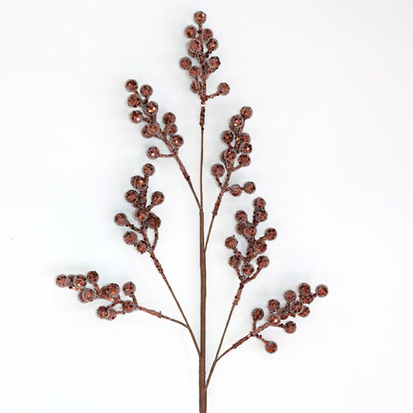 Κλαδί berries καφέ παγιέτες & χαντρες 66cm